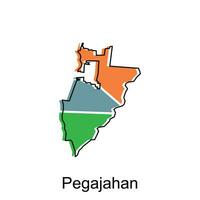 Map City of Pegajahan, Map Province of North Sumatra illustration design, World Map International vector template with outline graphic sketch style isolated on white background