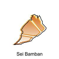 mapa ciudad de sei bamban alto detallado ilustración diseño, mundo mapa país vector ilustración modelo