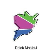 Map City of Dolok Masihul, Map Province of North Sumatra illustration design, World Map International vector template with outline graphic sketch style isolated on white background