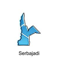 mapa ciudad de serbajadi alto detallado ilustración diseño, mundo mapa país vector ilustración modelo