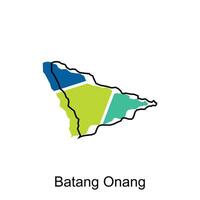 mapa ciudad de batang onang, mapa provincia de norte Sumatra ilustración diseño, mundo mapa internacional vector modelo con contorno gráfico bosquejo estilo aislado en blanco antecedentes