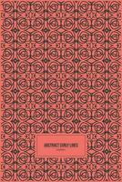 abstract curly lines pattern with vintage pink background vector