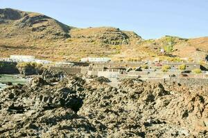 the rocky coastline of the island of canary photo