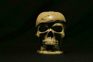 Skull on black background photo