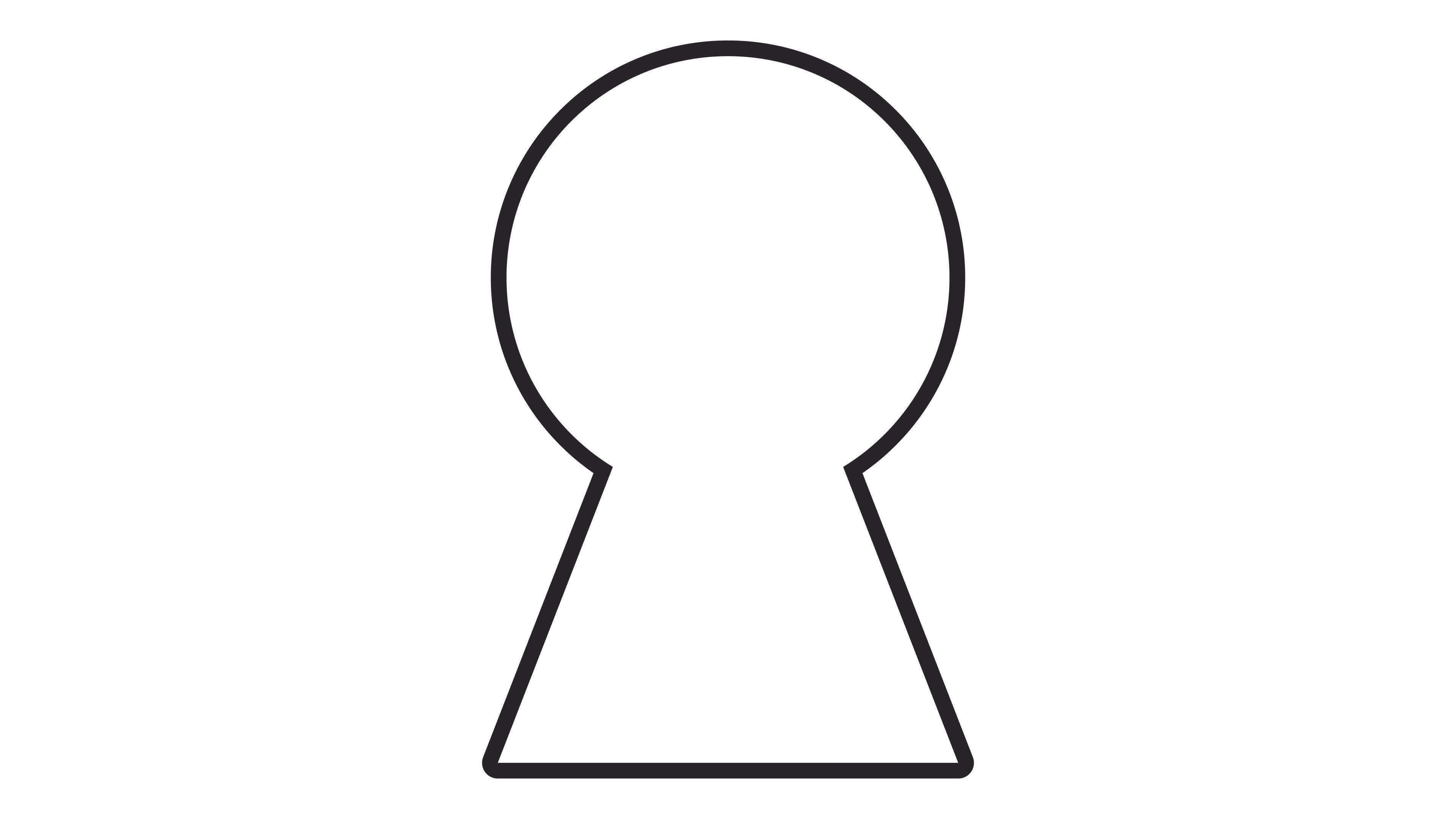 Keyhole shape line 2D object animation. Frame key hole simplicity flat