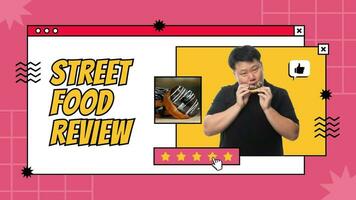 Retro colorfull street food youtube thumbnail template