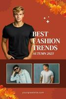 red modern autumn fashion pinterest graphic template