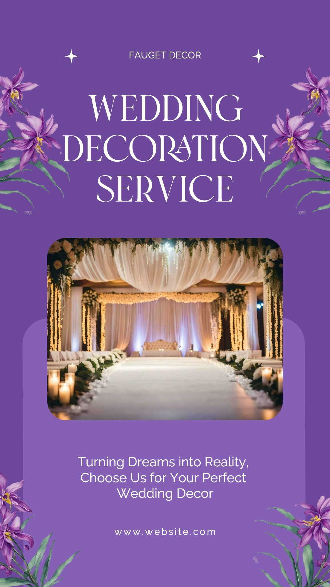 purple minimalist wedding florist instagram story