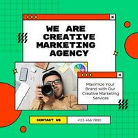 bright retro creative businesss instagram post template