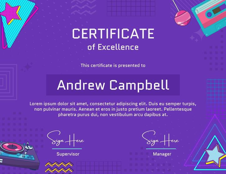 Retro Pixel Certificate