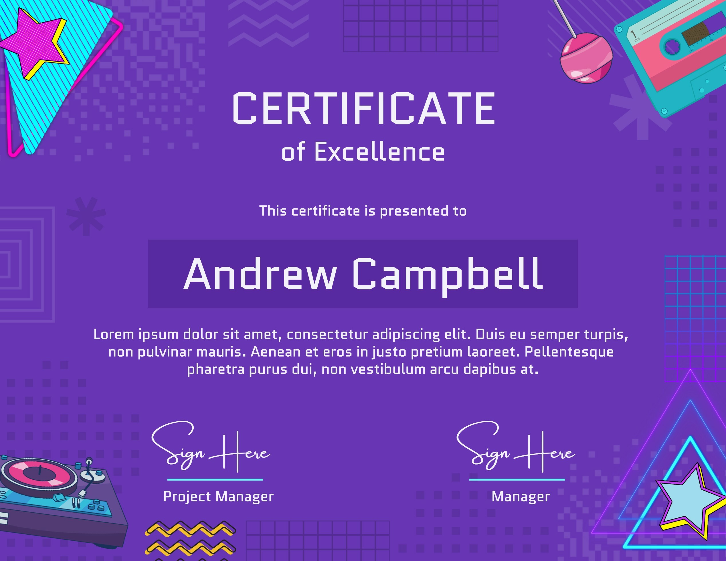 Retro Pixel Certificate