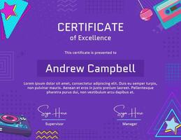 Retro Pixel Certificate template