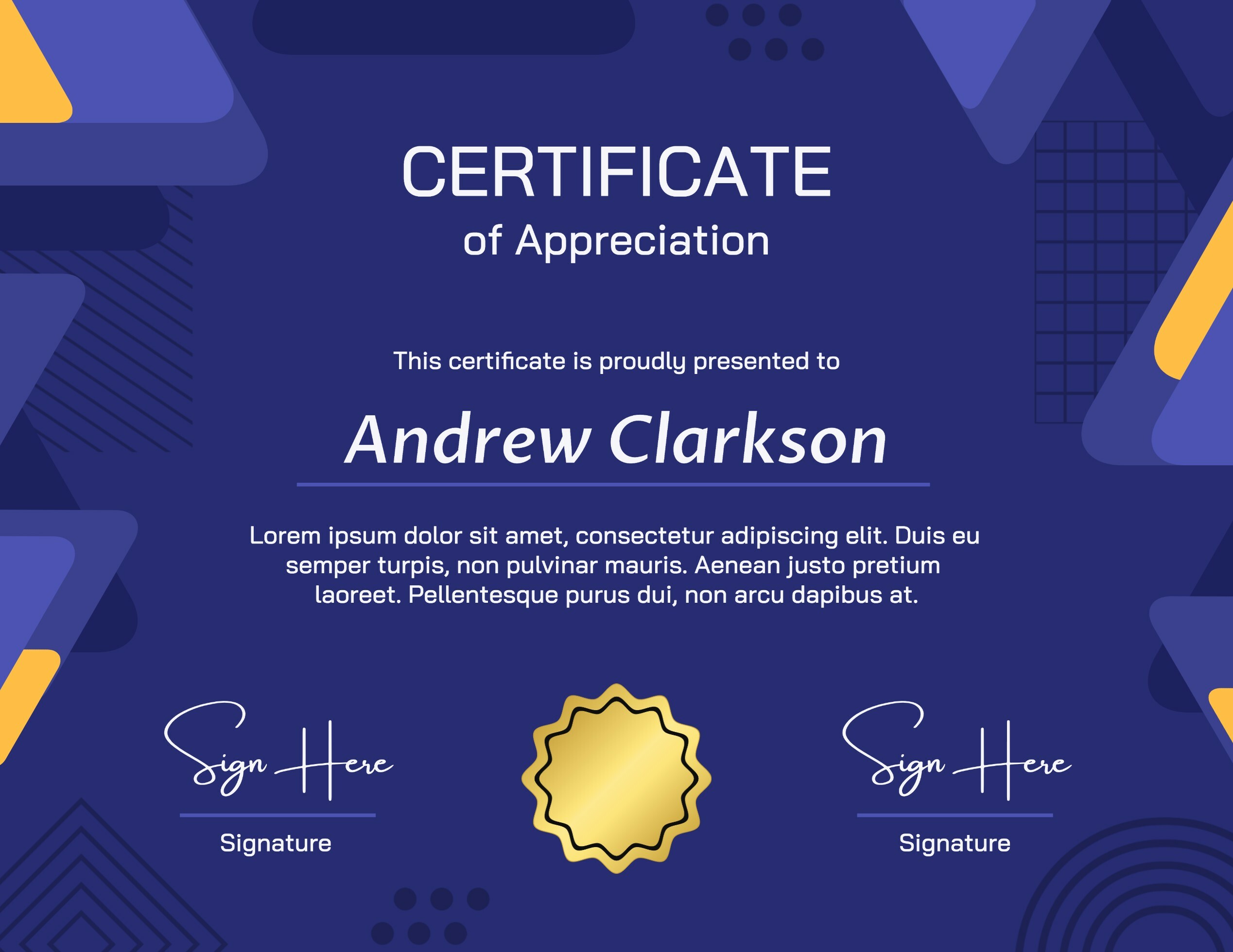 Modern Business Blue Certificate