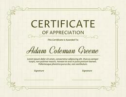 Floral Certificate of Appreciation template