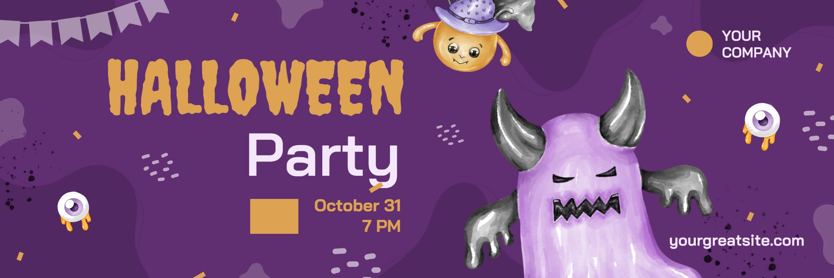 Seasonal Halloween Party Invitation Twitter Header