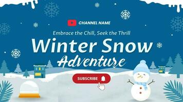 Seasonal Winter Snow Adventure Youtube Banner template