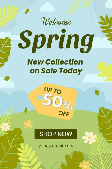 Seasonal Spring Sale Pinterest Graphic