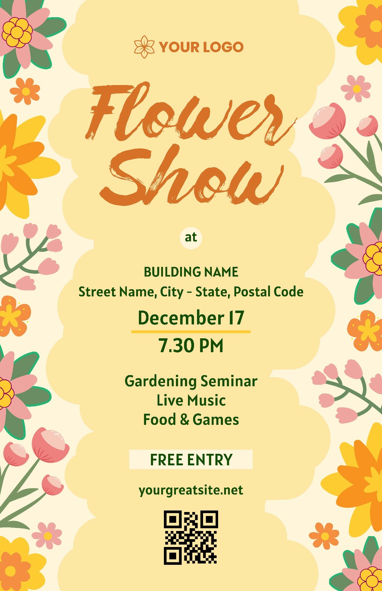 Floral Flower Show Poster