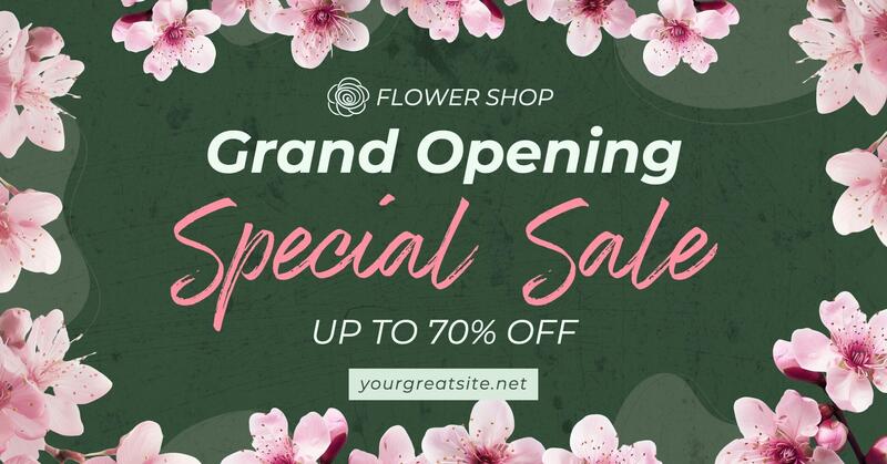 Floral Grand Opening Flower Shop Facebook Ads