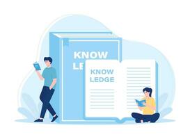 Knowledge learning concept flat illustration vector