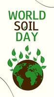 World Soil Day. Vertical banner. Save the planet. December 5. Vector illustration.