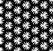 Black and white seamless abstract pattern. Background and backdrop. Grayscale ornamental design. Mosaic ornaments. Vector graphic illustration.