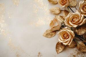 AI Generated Luxury Roses Background with Copy Space photo