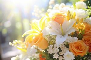 AI Generated Outdoor Flower Background at Daytime photo