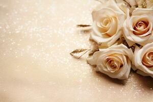 AI Generated Luxury Roses Background with Copy Space photo