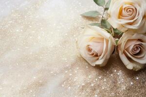 AI Generated Luxury Roses Background with Copy Space photo
