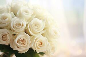 AI Generated Elegant Flower Background with Copy Space photo
