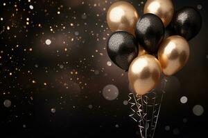 AI Generated Celebration Background with Balloons photo