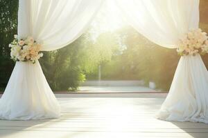 AI Generated Wedding arch with flowers photo