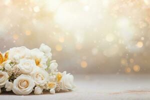 AI Generated Elegant Flower Background with Copy Space photo