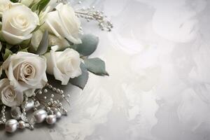AI Generated Elegant Flower Background with Copy Space photo
