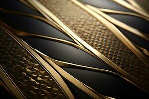 AI Generated luxury decorative background in black and gold photo