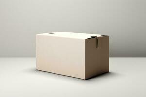 AI Generated cardboard box isolated on white photo