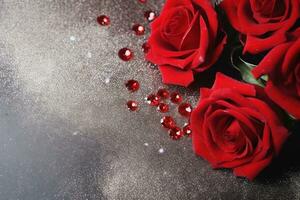 AI Generated Luxury Roses Background with Copy Space photo