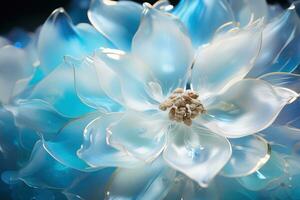 AI Generated blue flower background photo