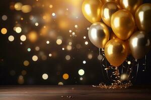 Ai Generated Celebration Background with Balloons photo