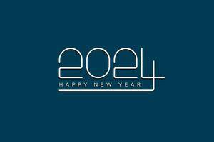 Happy new year 2024 simple typography vector. vector