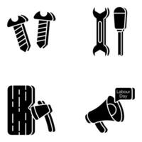 Pack of Tools and Equipment Flat Icons vector