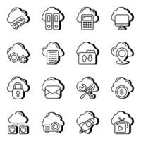 Pack of Cloud Computing Linear  Icons vector