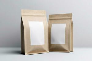 AI Generated paper bags on gray photo