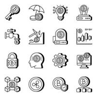 Pack of Crypto Linear Icons vector