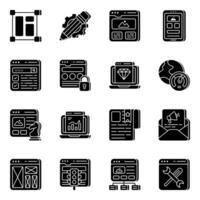 Pack of Web Solid Icons vector