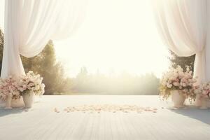 AI Generated Wedding arch with flowers photo