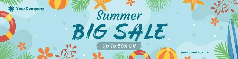 Seasonal Summer Sale Linkedin Banner template