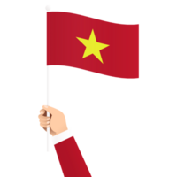 Hand Holding Vietnam National Flag Isolated Transparent Simple Illustration png