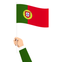 hand innehav portugal nationell flagga isolerat transparent enkel illustration png